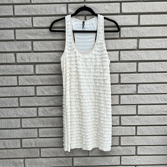 Mendocino Ruffle Tiered Racerback Mini Dress Sz L - Picture 2 of 8